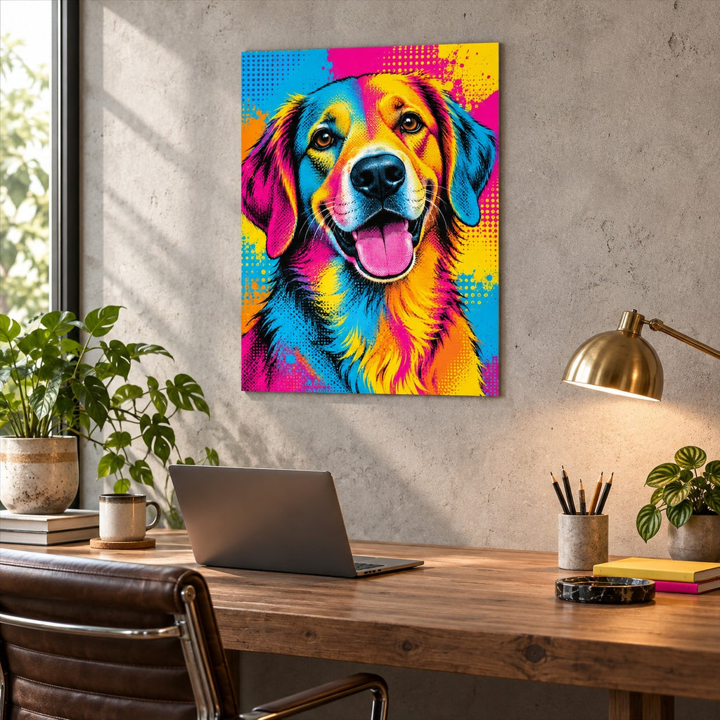 Colorful Pop Art Dog Metal Wall Art — creative home office