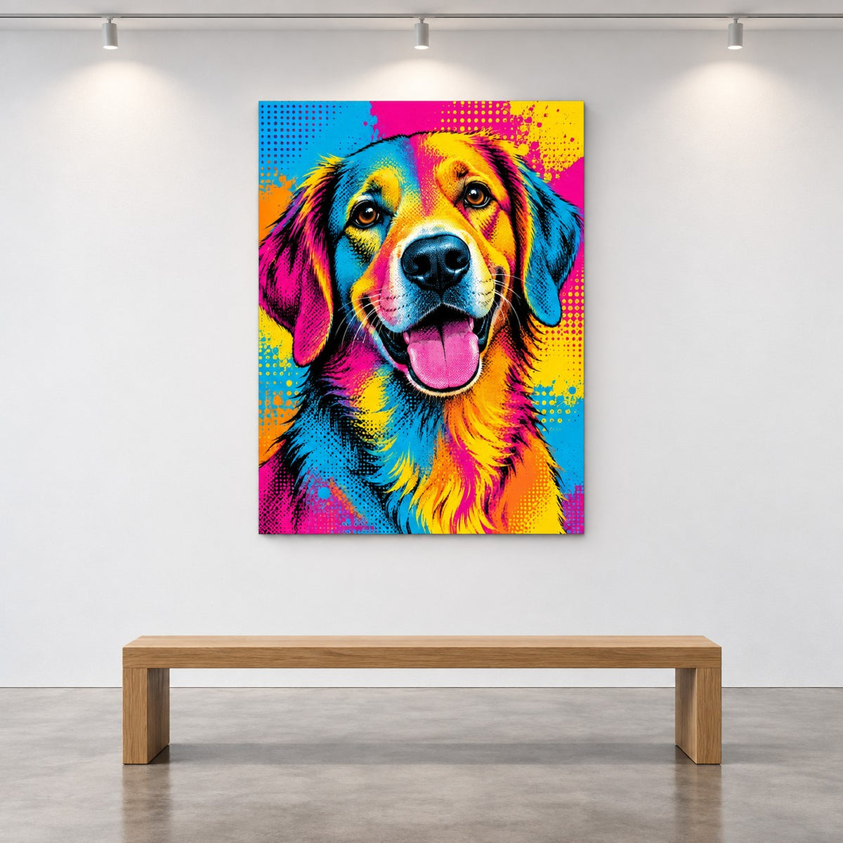 Colorful Pop Art Dog Metal Wall Art — gallery display