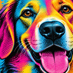 Colorful Pop Art Dog Metal Wall Art — macro print surface