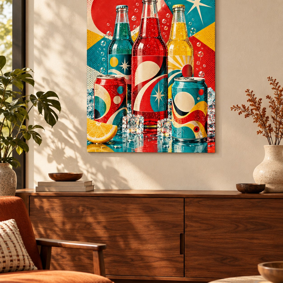 Retro Pop Soda Still Life Metal Wall Art — retro kitchen lounge