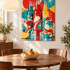 Retro Pop Soda Still Life Metal Wall Art — breakfast dining room