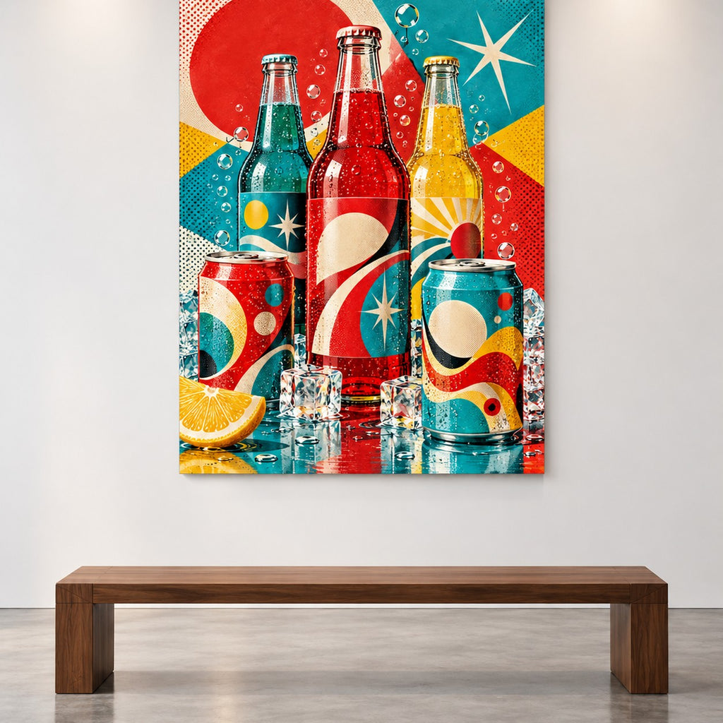 Retro Pop Soda Still Life Metal Wall Art — gallery display