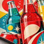 Retro Pop Soda Still Life Metal Wall Art — macro print surface