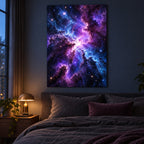 Deep Nebula Storm Space Metal Wall Art — cosmic bedroom