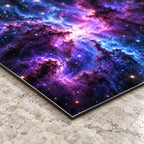 Deep Nebula Storm Space Metal Wall Art — closeup bottom corner