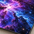 Deep Nebula Storm Space Metal Wall Art — macro print surface