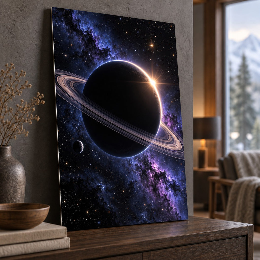 Ringed Planet Eclipse metal wall art — thumbnail