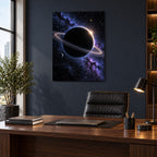 Ringed Planet Eclipse metal wall art — executive office