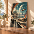 Retro Future Spaceport metal wall art — thumbnail
