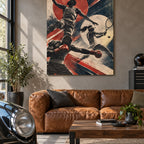 Vintage Multi-Sport metal wall art — modern garage lounge