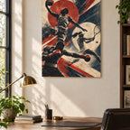 Vintage Multi-Sport metal wall art — modern study