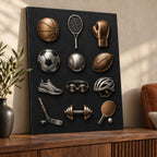 Minimal Sports Icons metal wall art — thumbnail