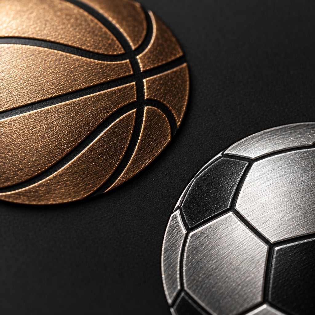 Minimal Sports Icons metal wall art — macro print surface
