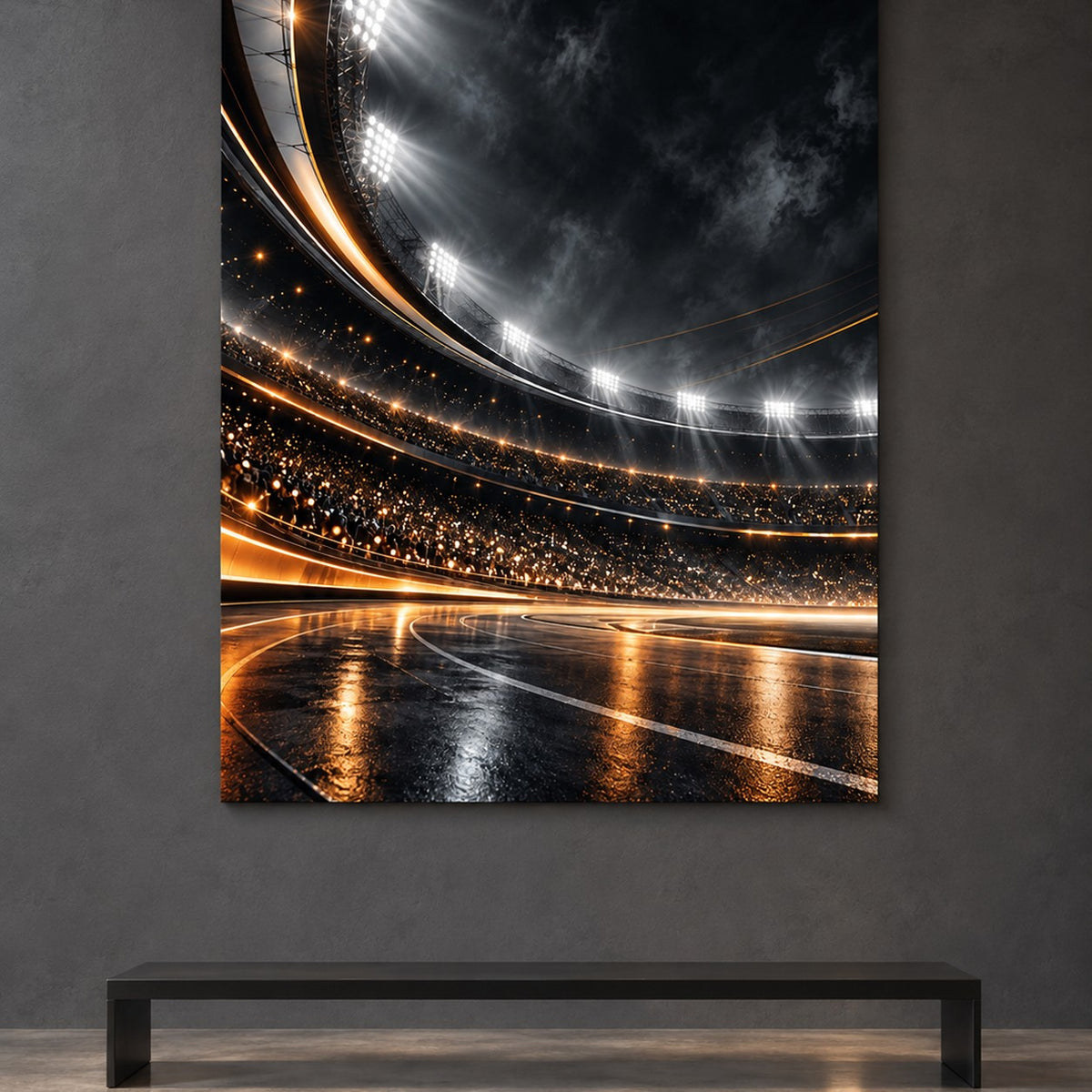 Modern Sports Office metal wall art — gallery display