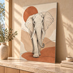 Safari Elephant Line Art Metal Wall Art — thumbnail