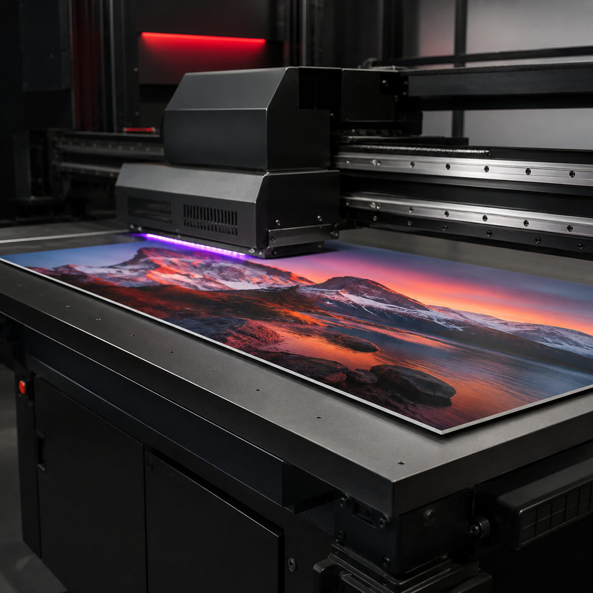 UV printing a custom design on an aluminum panel