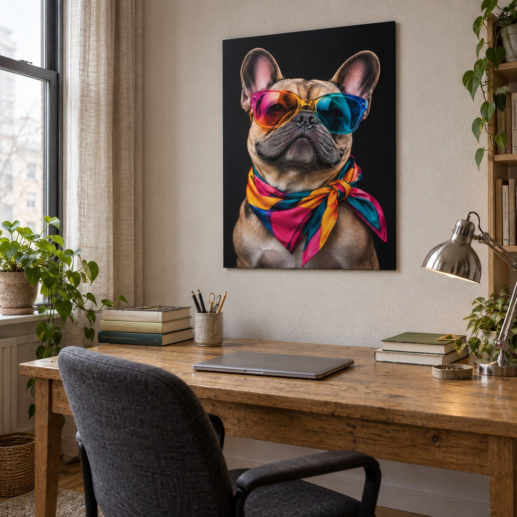 Funny French Bulldog Metal Wall Art — image 2