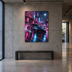 Neon JDM Night Drive Car Metal Wall Art — image 5