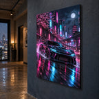 Neon JDM Night Drive Car Metal Wall Art — image 7