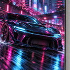 Neon JDM Night Drive Car Metal Wall Art — image 8