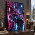 Neon JDM Night Drive Car Metal Wall Art — image 9