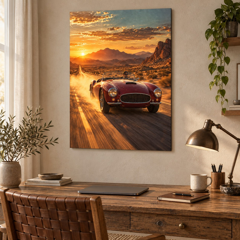 Vintage Roadster Desert Car Metal Wall Art — image 2