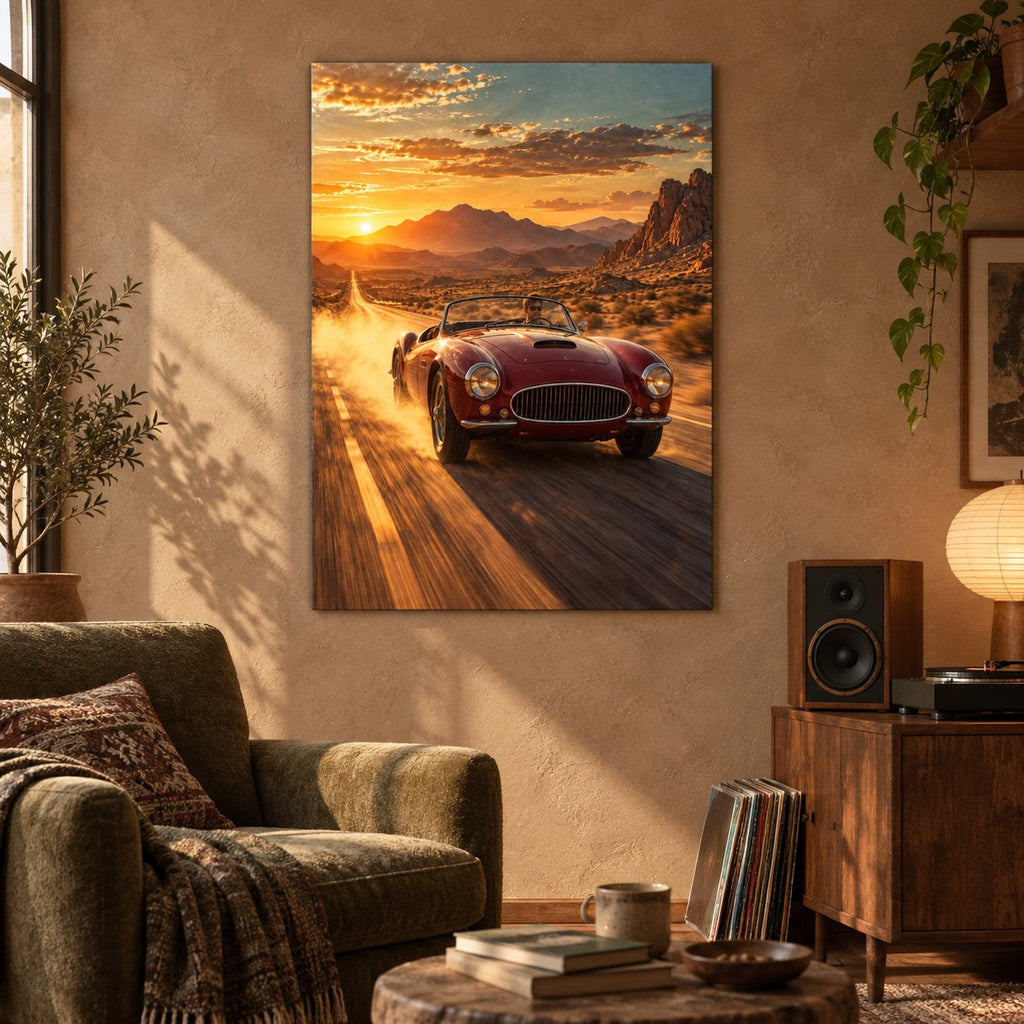 Vintage Roadster Desert Car Metal Wall Art — image 3