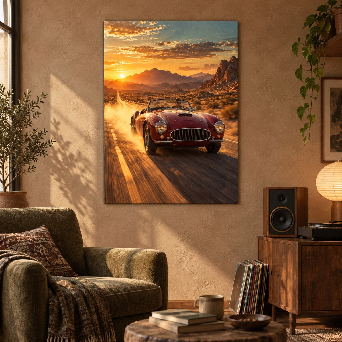 Vintage Roadster Desert Car Metal Wall Art — image 3