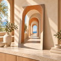 Modern Architectural Arches Metal Wall Art displayed in a styled interior