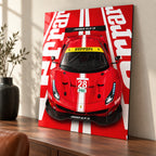 Ferrari 488 GT3 настенный постер на металле – постер с красным гоночным автомобилем