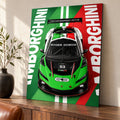 Lamborghini Temerario GT3 настенный постер на металле