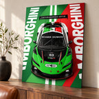 Lamborghini Temerario GT3 настенный постер на металле
