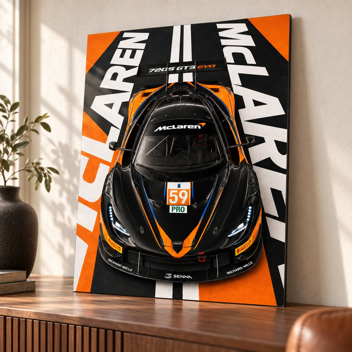 McLaren 720S GT3 Metal Wall Art – Race Car Poster