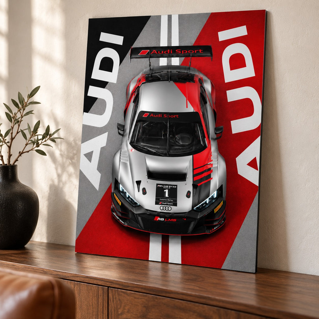 Audi R8 LMS GT3 メタルウォールアート – シルバーカーポスター